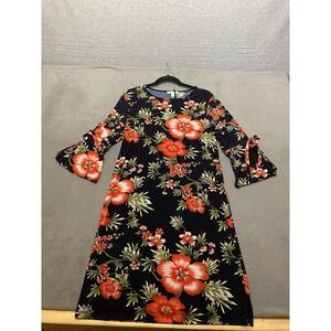 NWOT Chelsea Taylor Women's Size 8 Stretchy Knee Length Floral Textured Dress